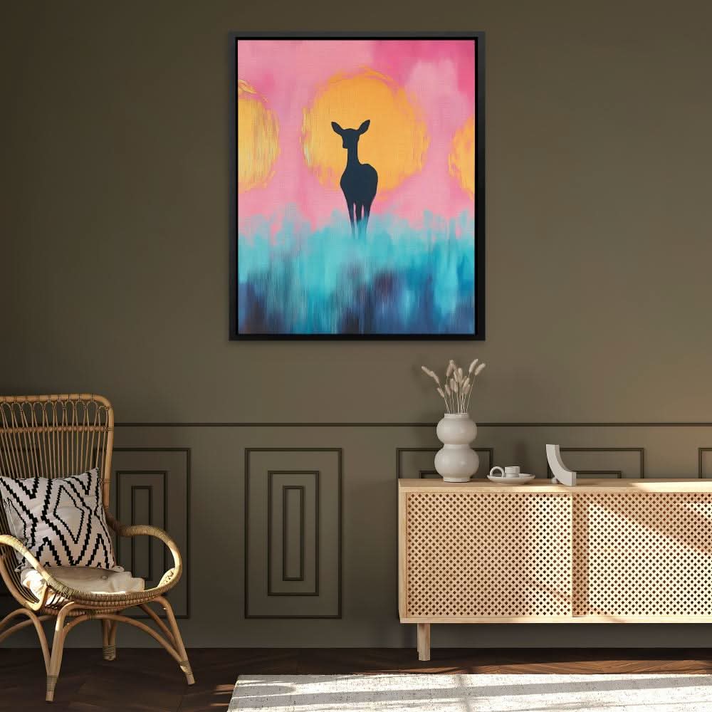 Ethereal Doe - Blue Canvas Wall Art