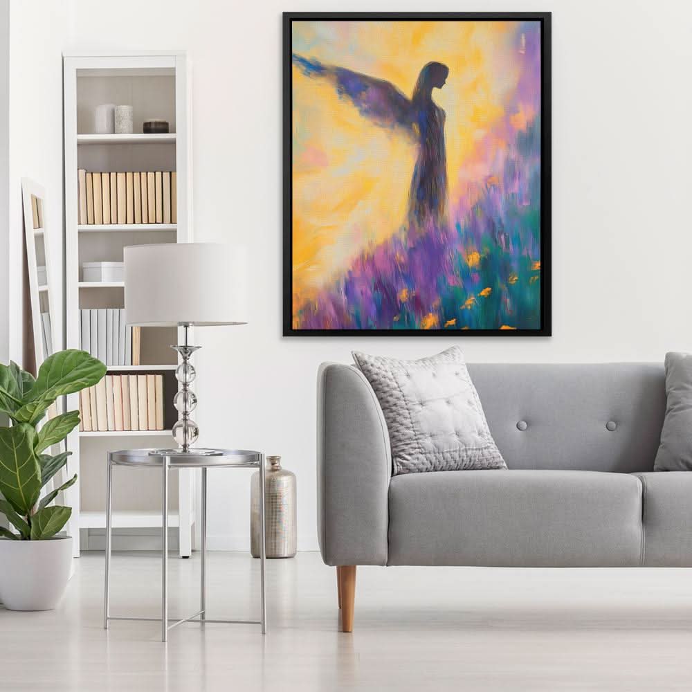 Ethereal Grace - Purple Wall Art for Meditation Room