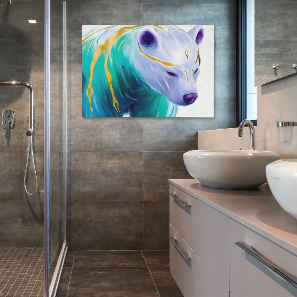 Ethereal Ice Bear - Gold Bear Canvas Print