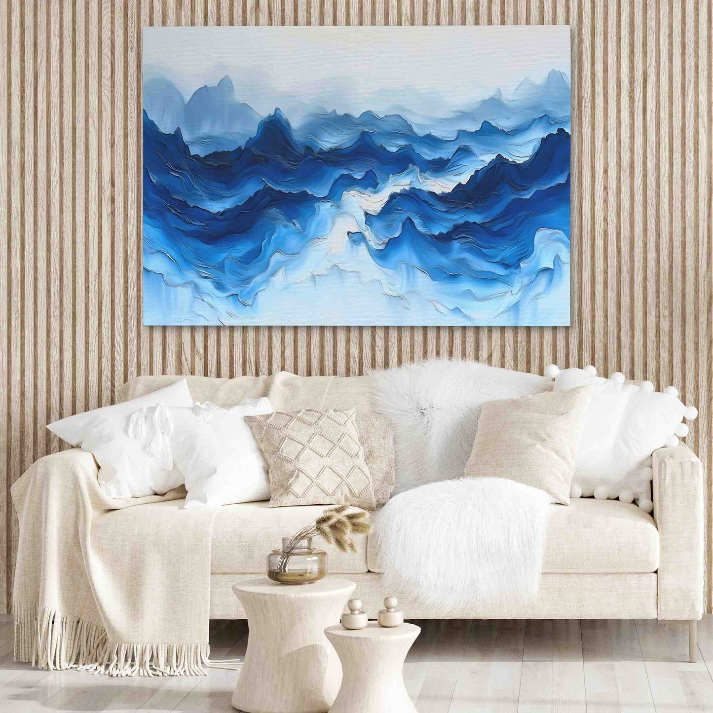 Ethereal Landscape - Abstract Blue Canvas Wall Art