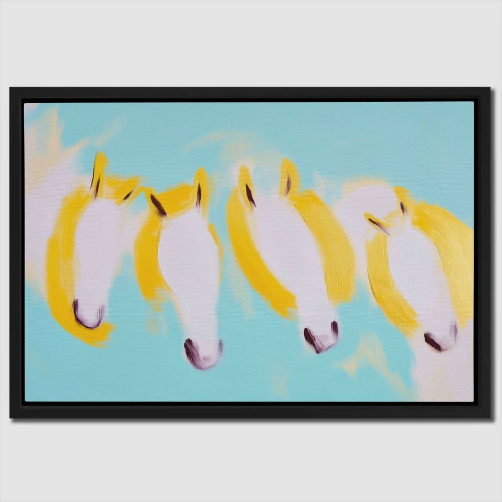 Ethereal Stampede - Horse Wall Art in Black Frame