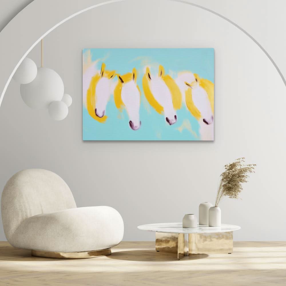 Ethereal Stampede - Pastel Horse Canvas Print