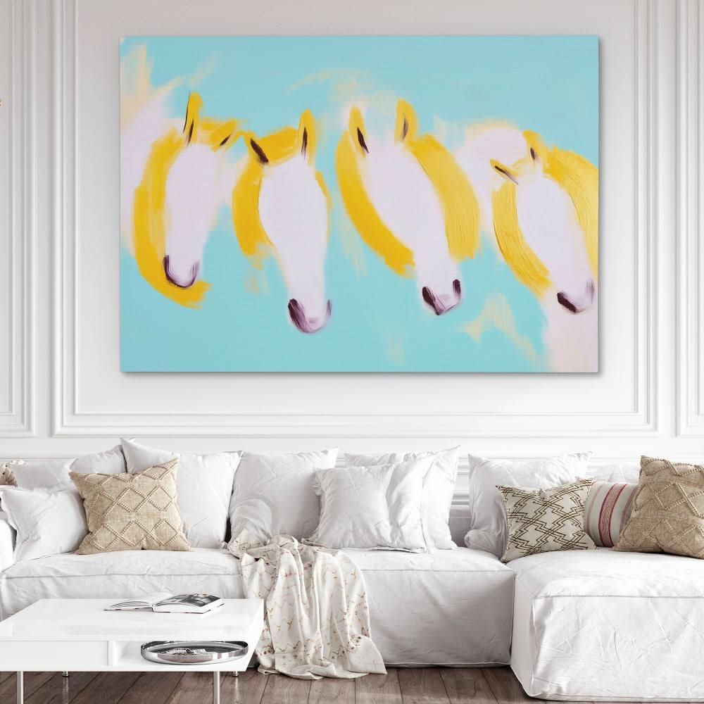 Ethereal Stampede - Oversized Coastal Canvas Wall Art