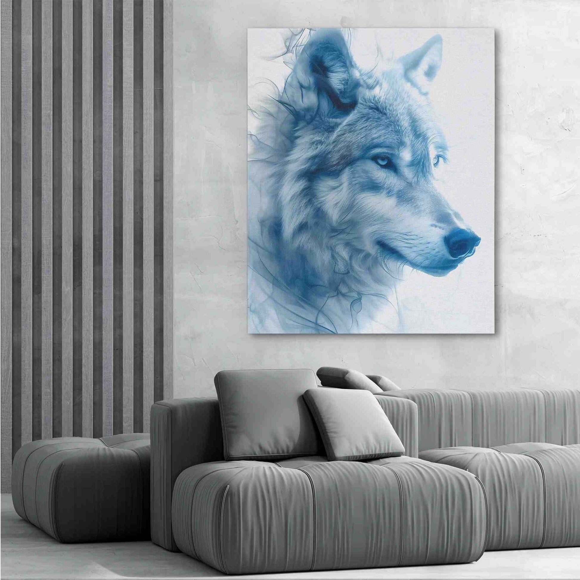 Ethereal Wolf - Large Minimalist Canvas Print