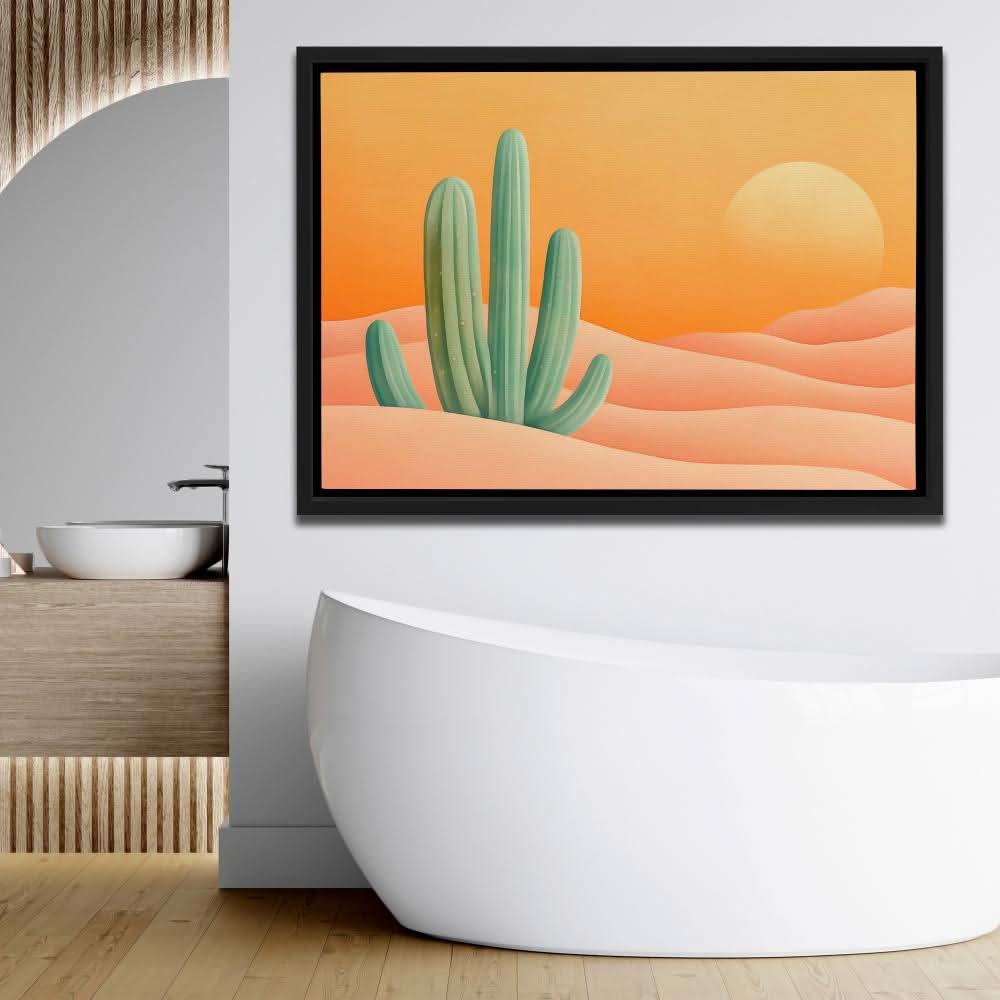 Evening Cactus - Earth Tones Nature Canvas Print