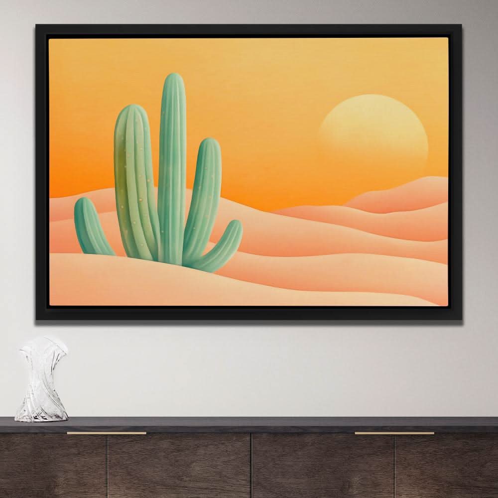 Evening Cactus - Earth Tones Wall Art for Lounge