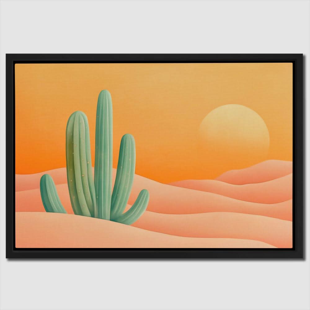 Evening Cactus - Nature Wall Art in Black Frame
