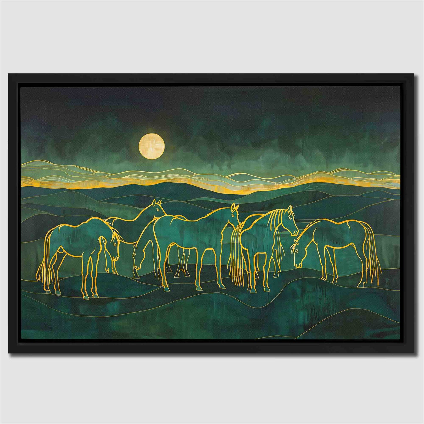 Evening Meadow - Green Country and Farm Canvas Print
