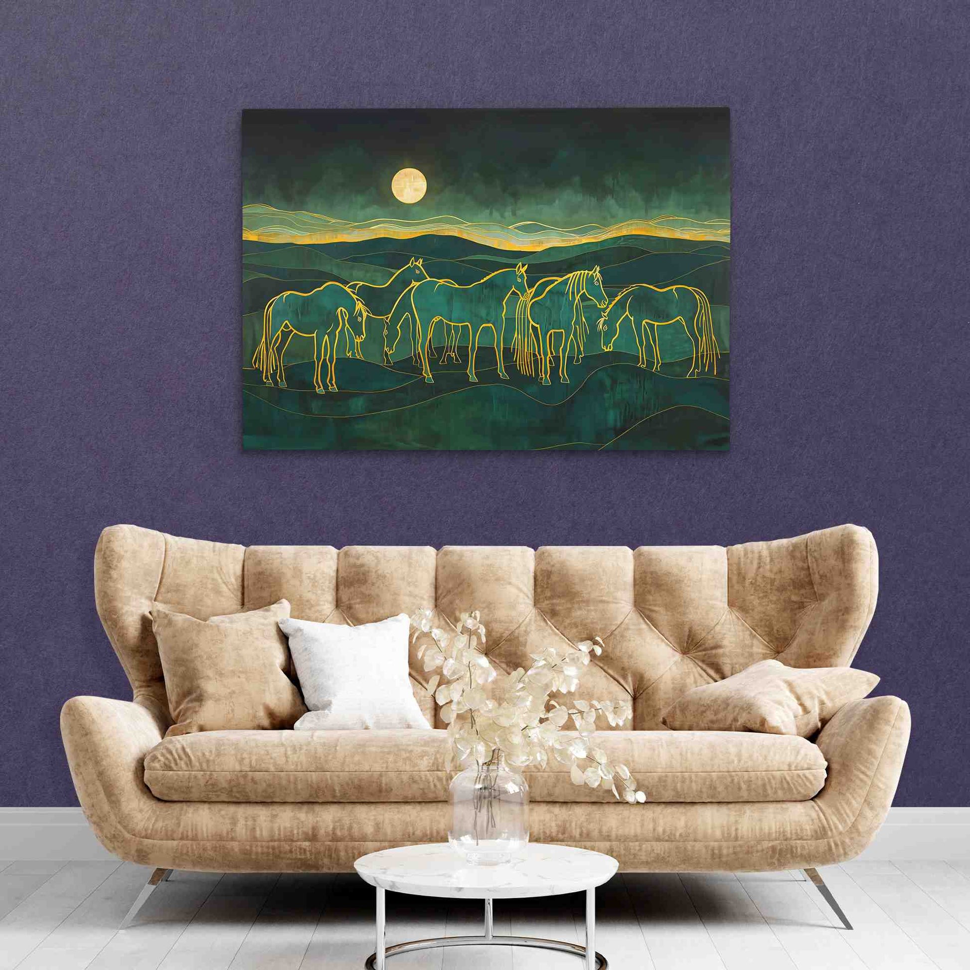 Evening Meadow - Country and Farm Wall Art in Black Frame