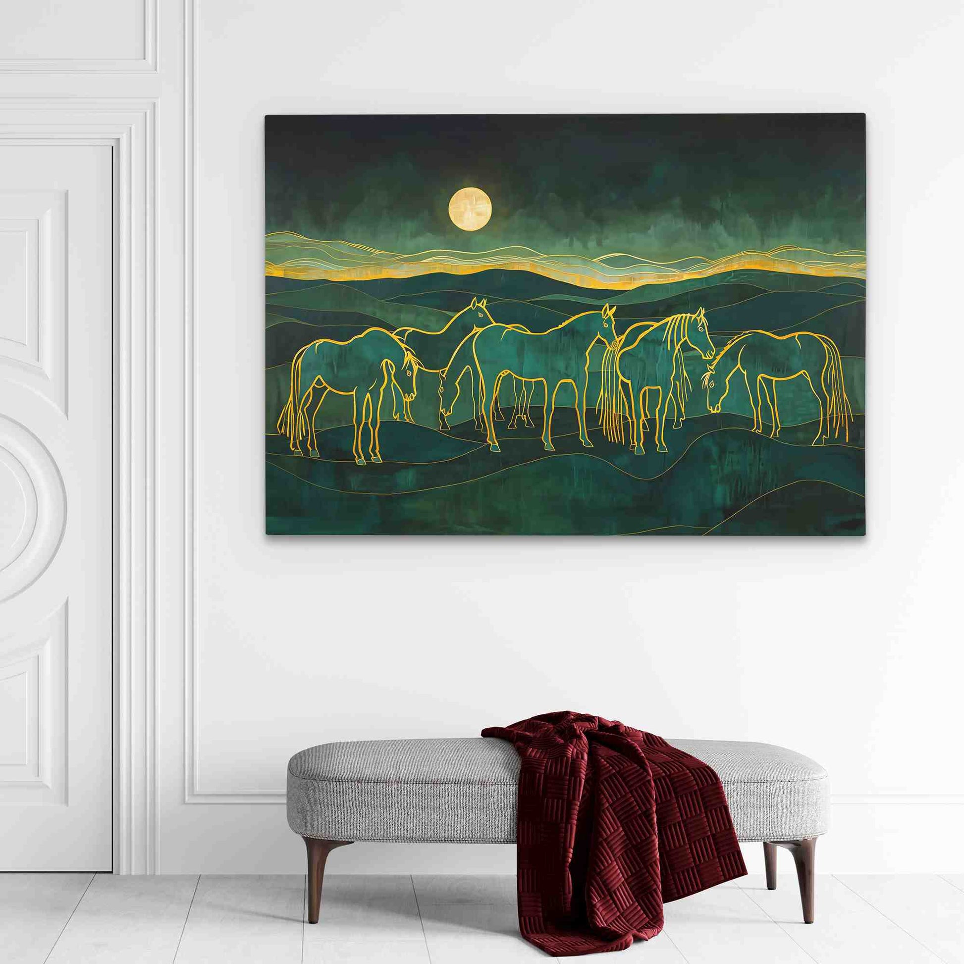 Evening Meadow - Green Wall Art