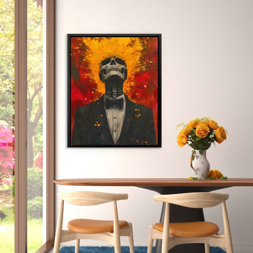 Explosive Skull - Oversized Dark Academia Canvas Wall Art