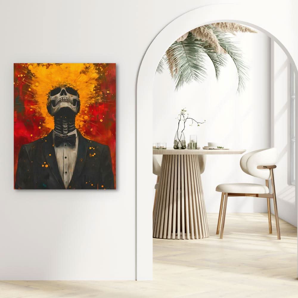 Explosive Skull - Dark Academia Art for Hallway