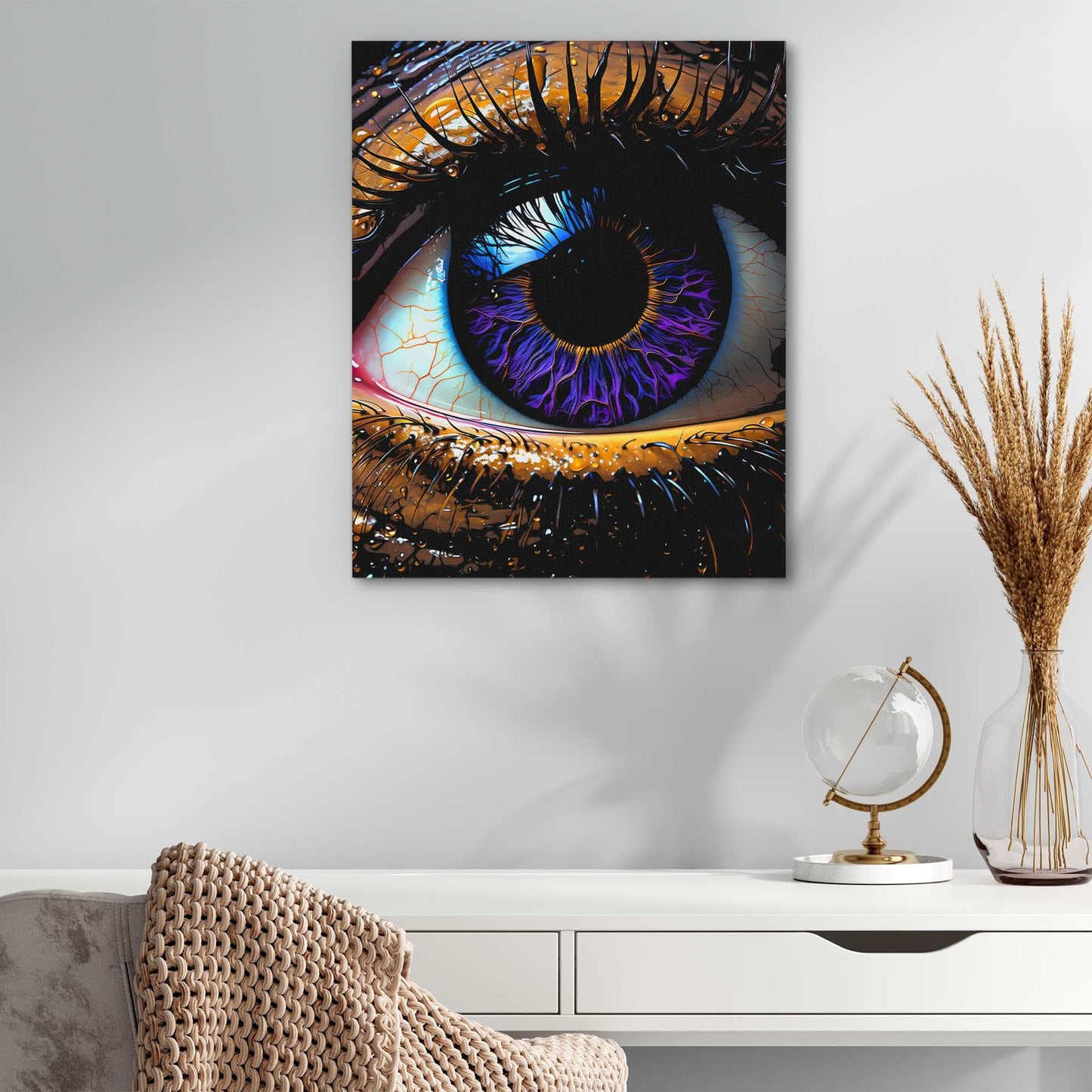 Eye of the Beholder - Purple Vertical Canvas Print