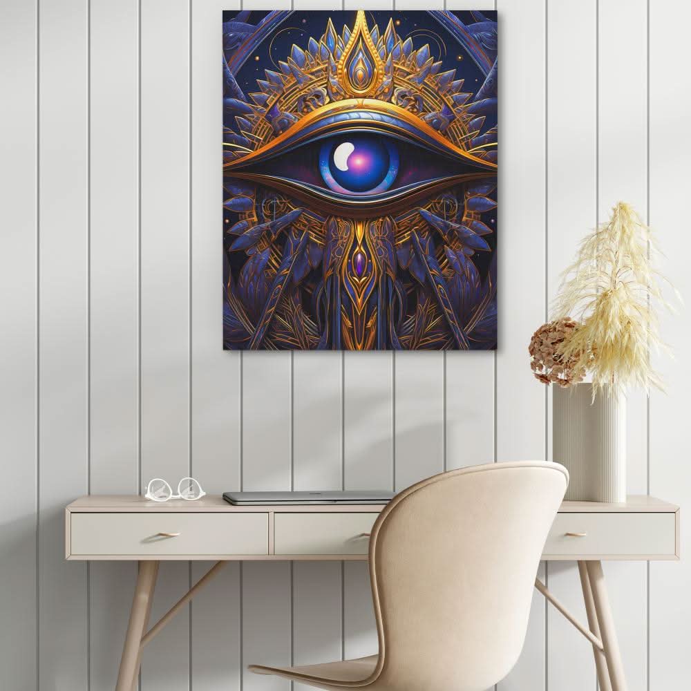 Eye of Truth - Abstract Purple Canvas Wall Art