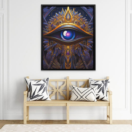 Eye of Truth - Abstract Wall Art in Black Frame