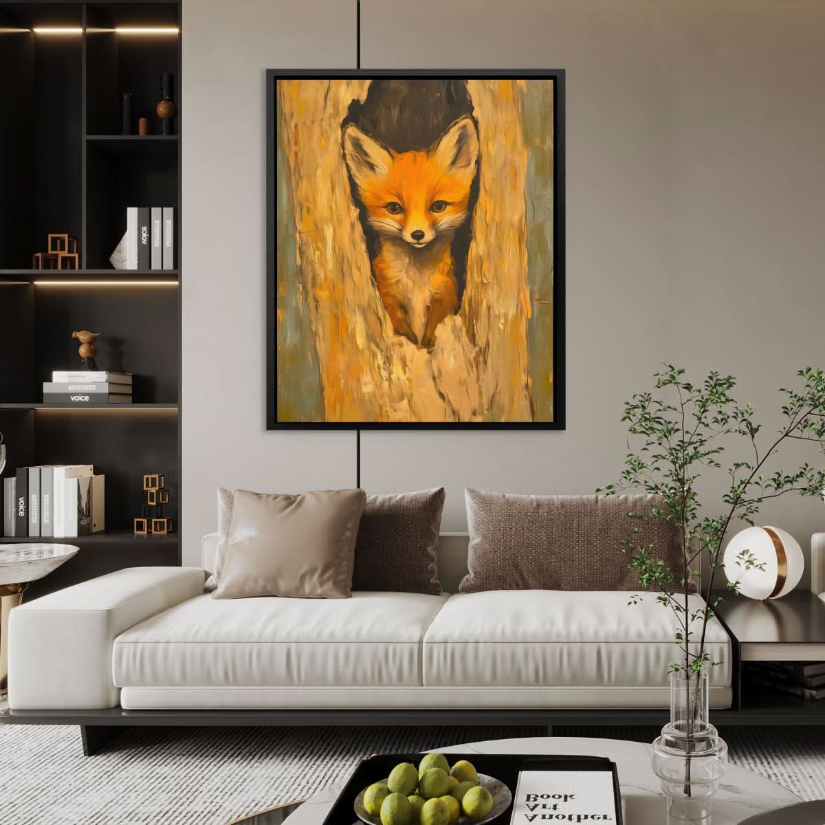 Eyes of Mischief - Earth Tones Canvas Wall Art