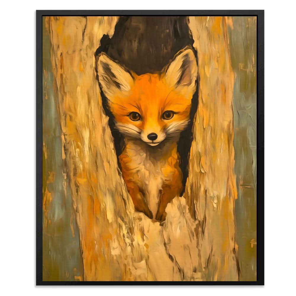 Eyes of Mischief - Earth Tones Fox Canvas Print