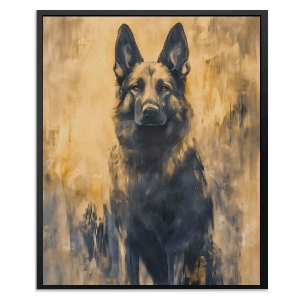 Eyes of Valor - German Shepherd Art for Home Office
