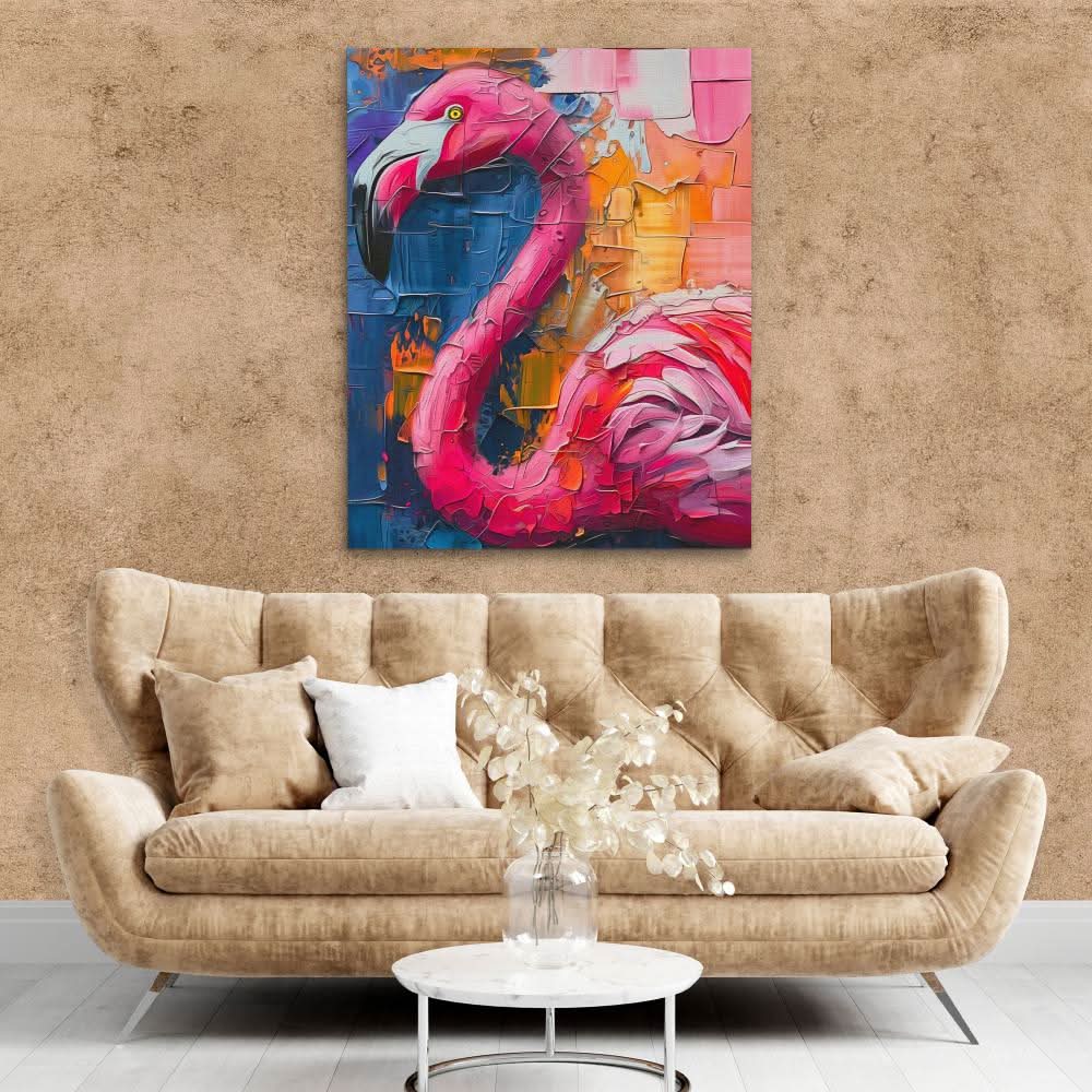 Fabulous Flamingo - Contemporary Orange Canvas Wall Art