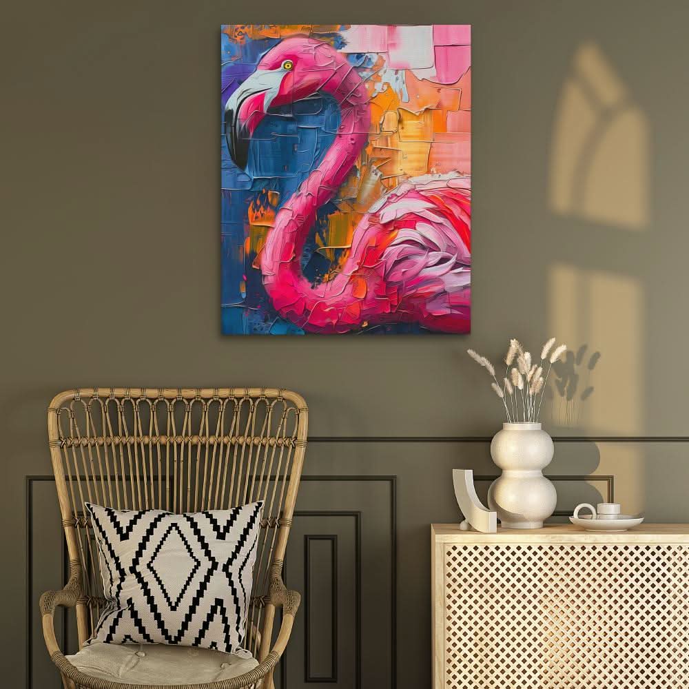 Fabulous Flamingo - Large Abstract Canvas Print
