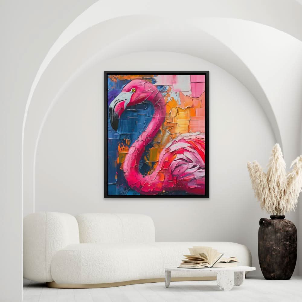 Fabulous Flamingo - Blue Canvas Print