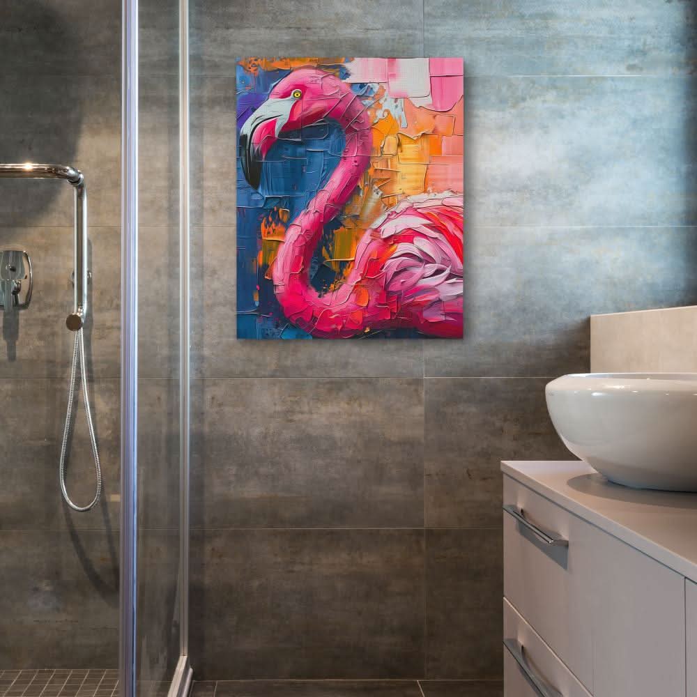 Fabulous Flamingo - Flamingo Wall Art in Black Frame