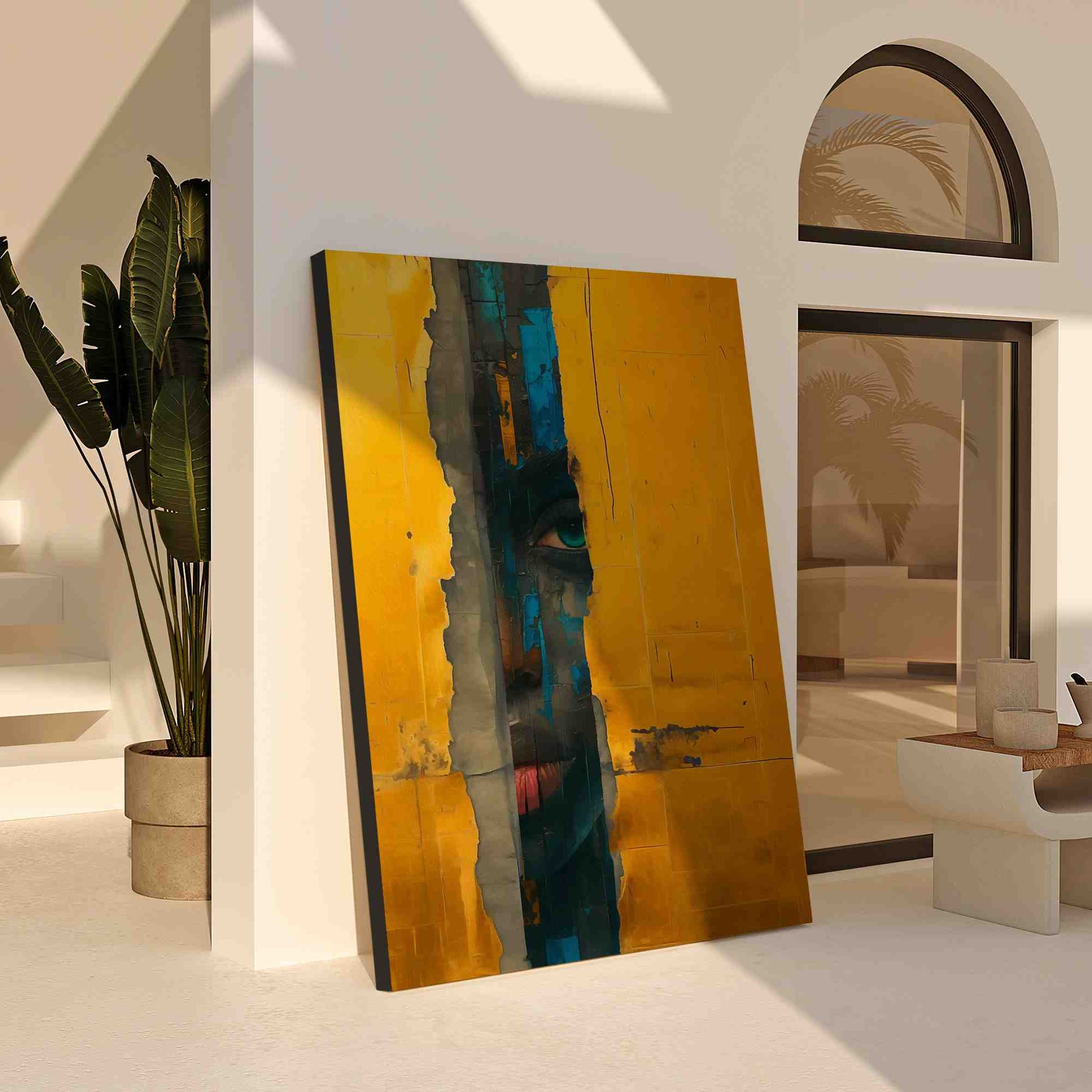 Facing the Beneath - Abstract Wall Art in Black Frame