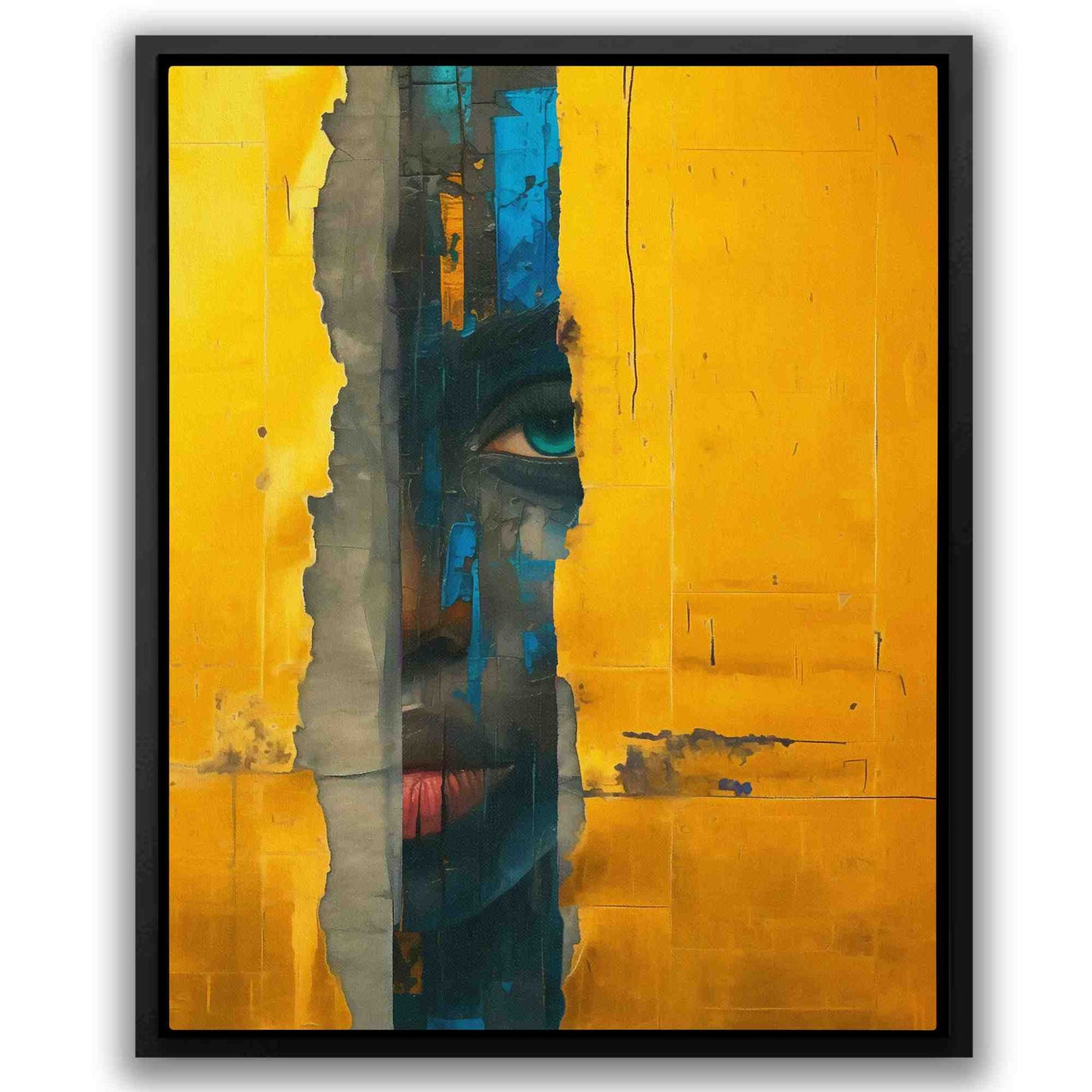 Facing the Beneath - Gold Person Canvas Print