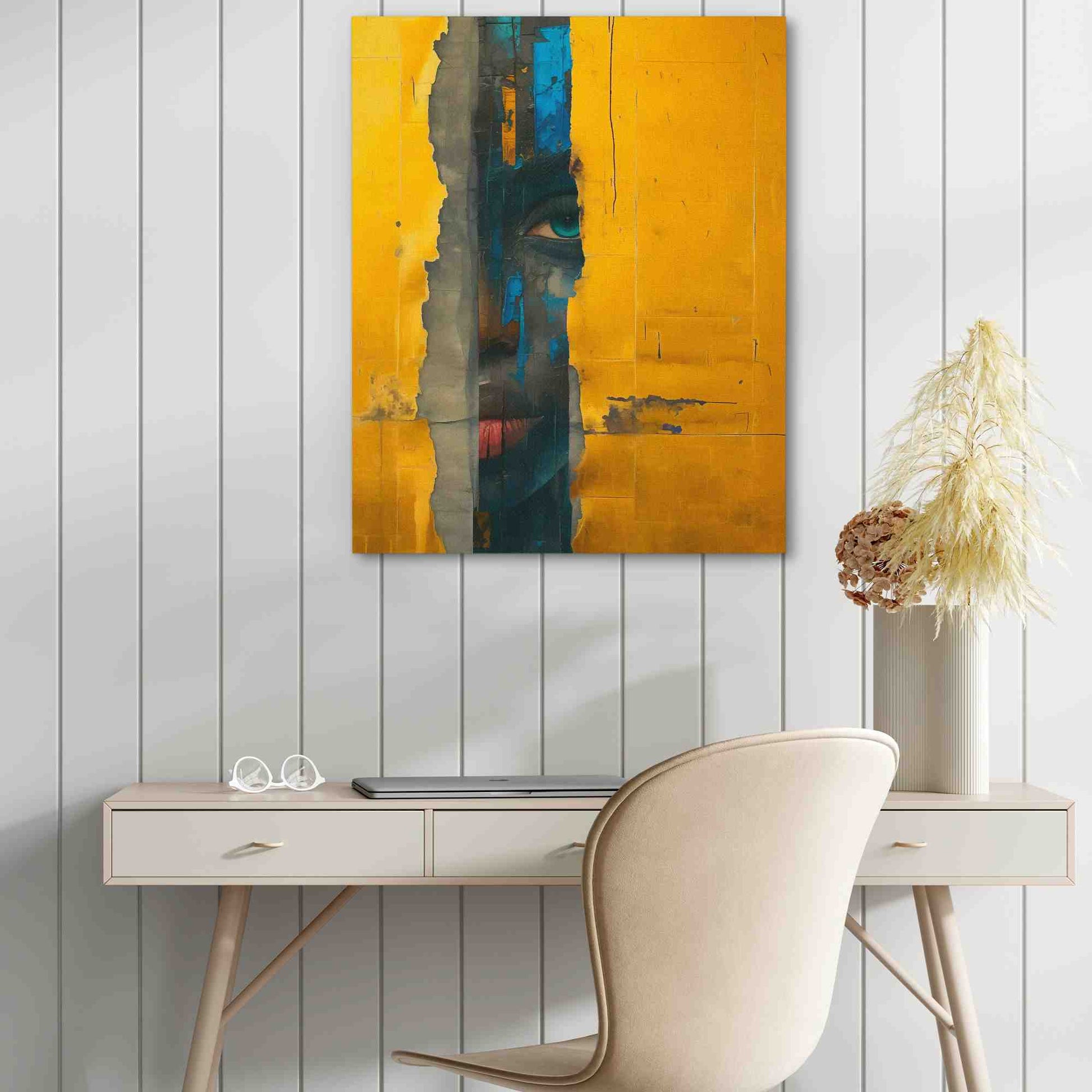 Facing the Beneath - Gold Wall Art