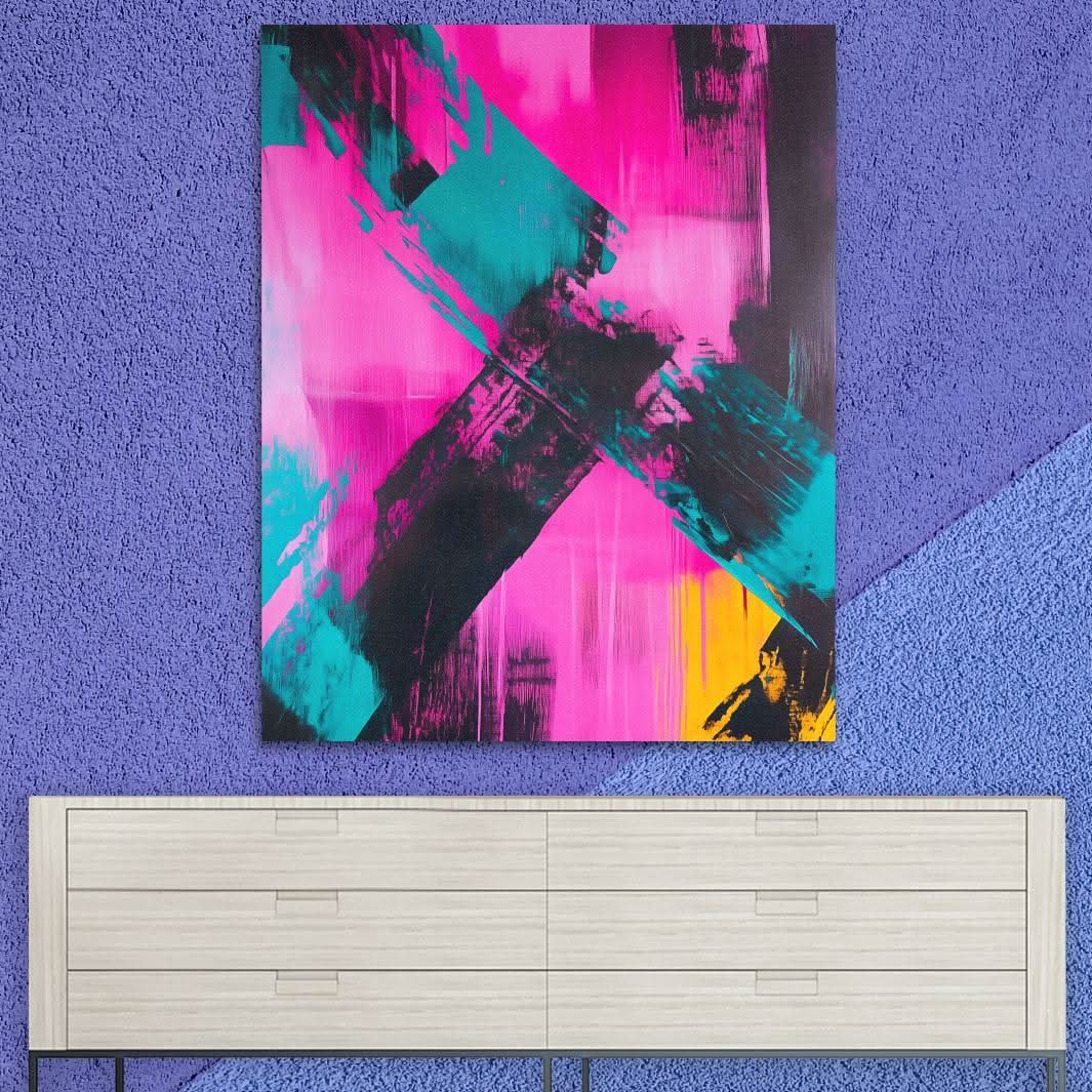 Faded Cross - Colorful Wall Art for Living Room