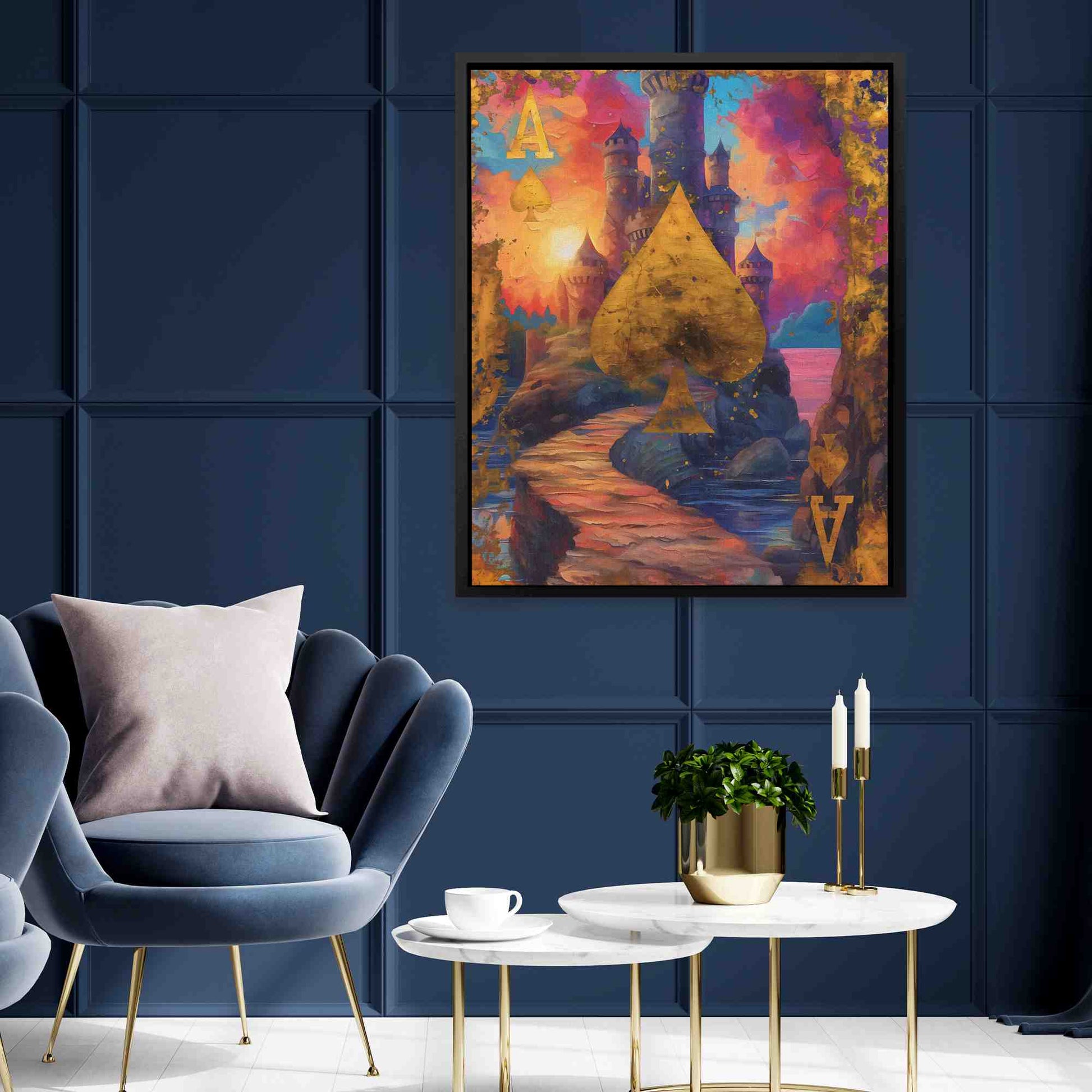 Fairytale Ace - Vertical Wall Art in Black Frame