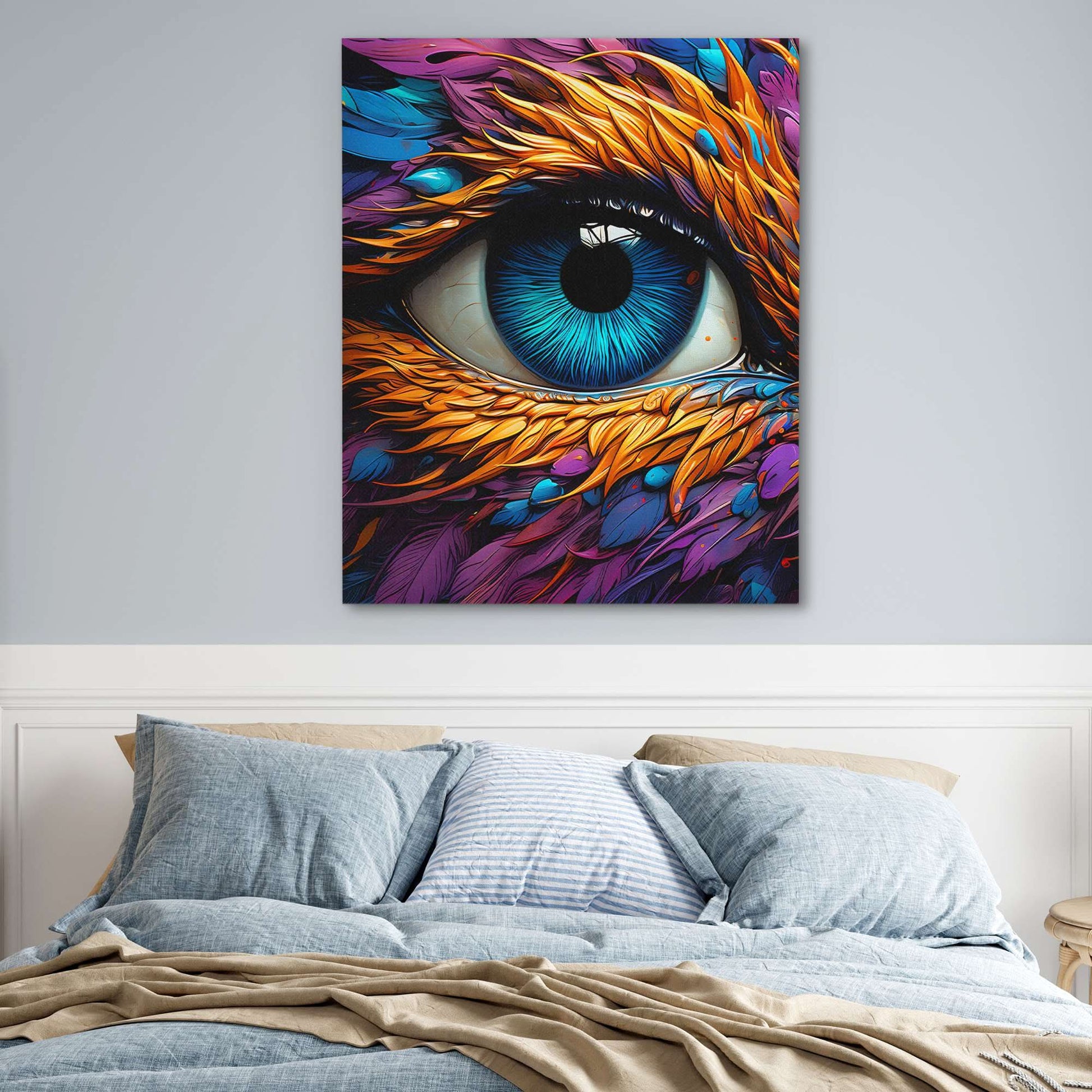 Falcon's Gaze - Colorful Wall Art