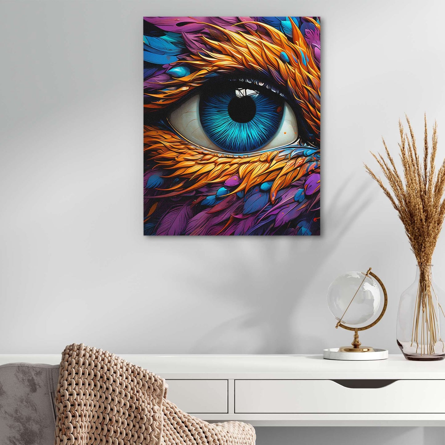 Falcon's Gaze - Colorful Eye Canvas Print