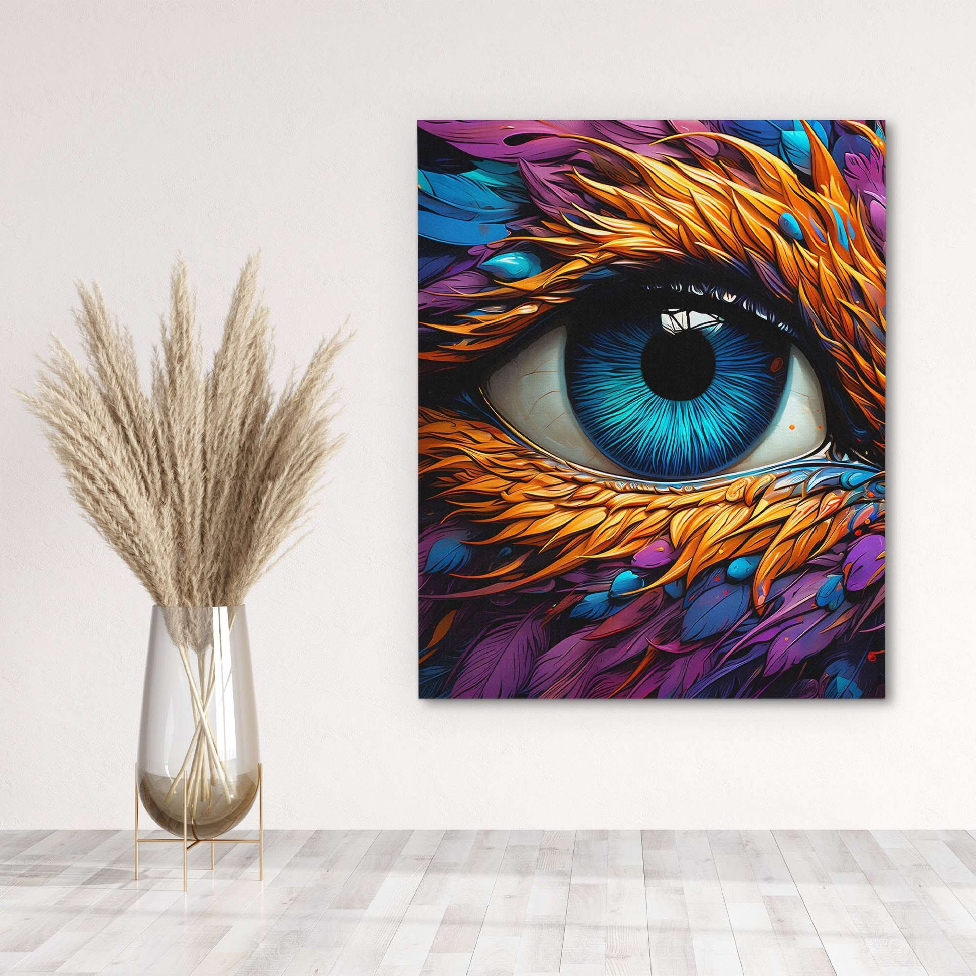 Falcon's Gaze - Abstract Wall Art in Black Frame