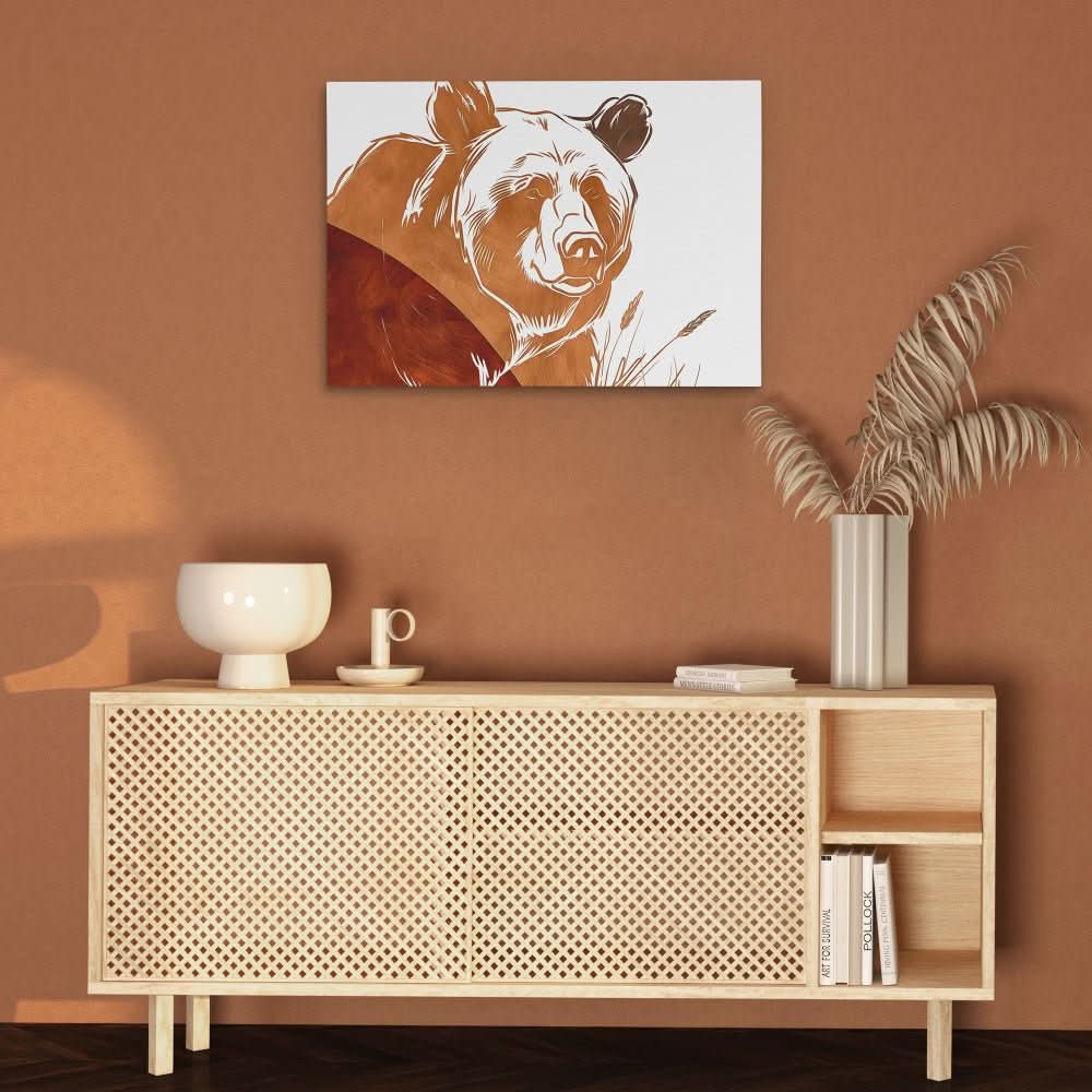 Fall Bear - Wall Art in Black Frame