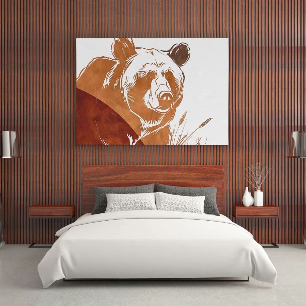 Fall Bear - Brown Wall Art for Hallway