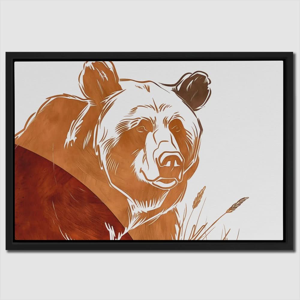 Fall Bear - Brown Autumn Canvas Print