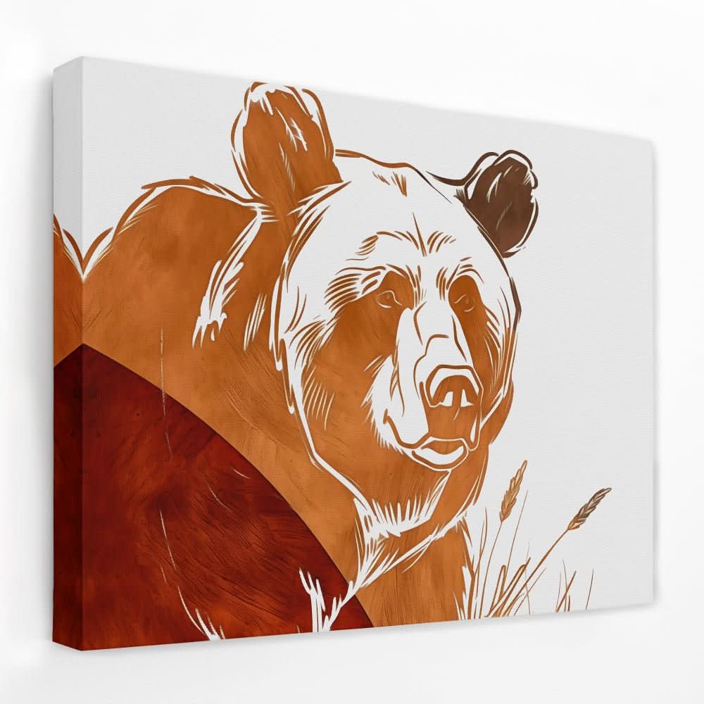 Fall Bear - Animals Canvas Wall Art