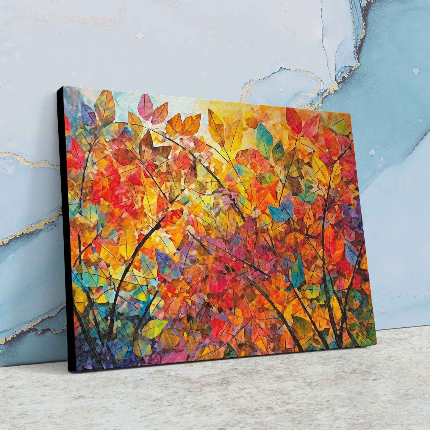 Falling Leaves - Earth Tones Leaf Canvas Print