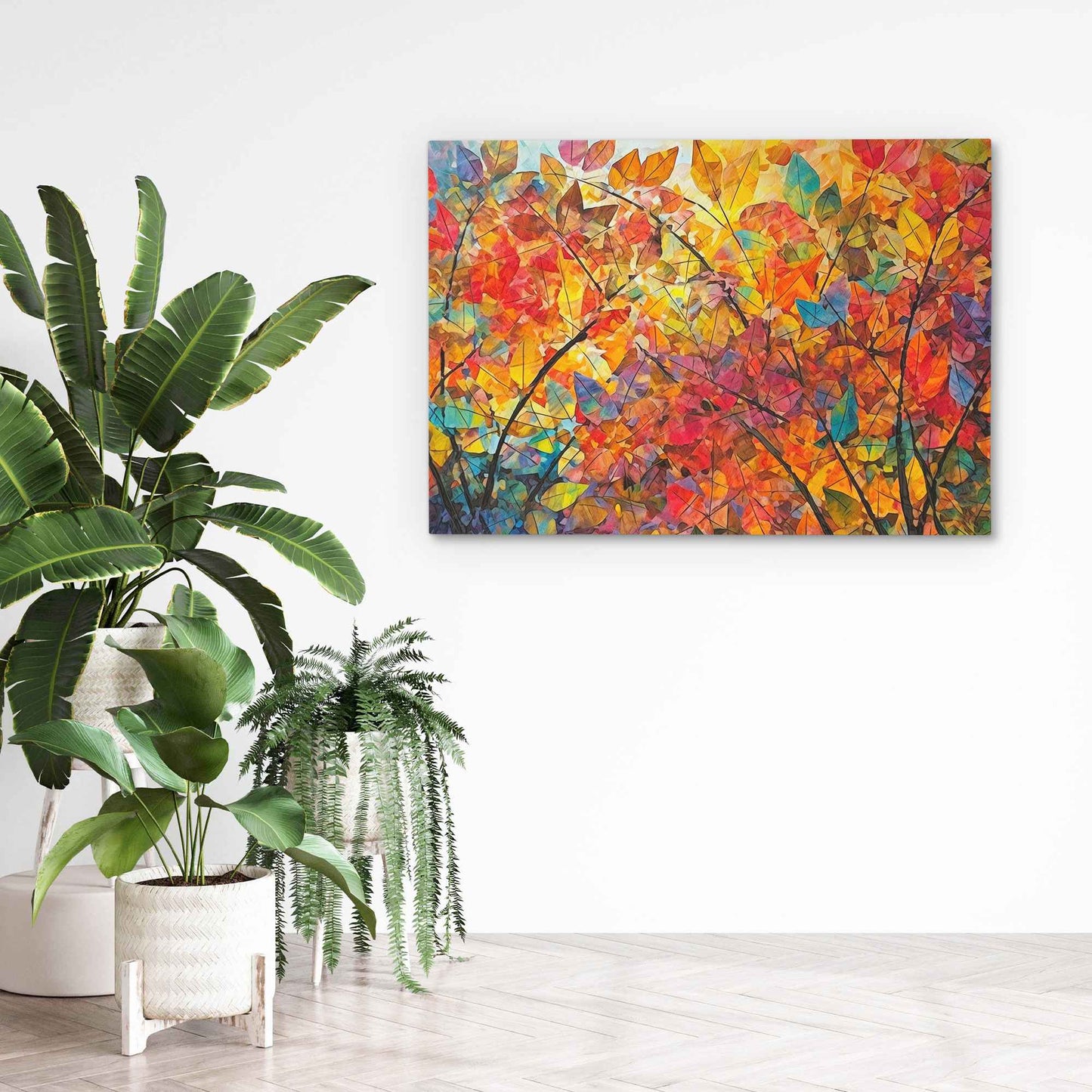Falling Leaves - Oversized Fall Canvas Wall Art