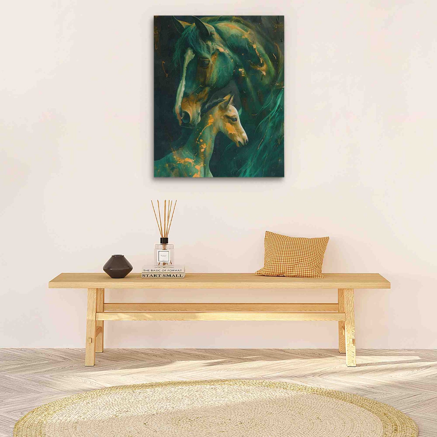 Family Bonding - Abstract Gold Canvas Wall Art