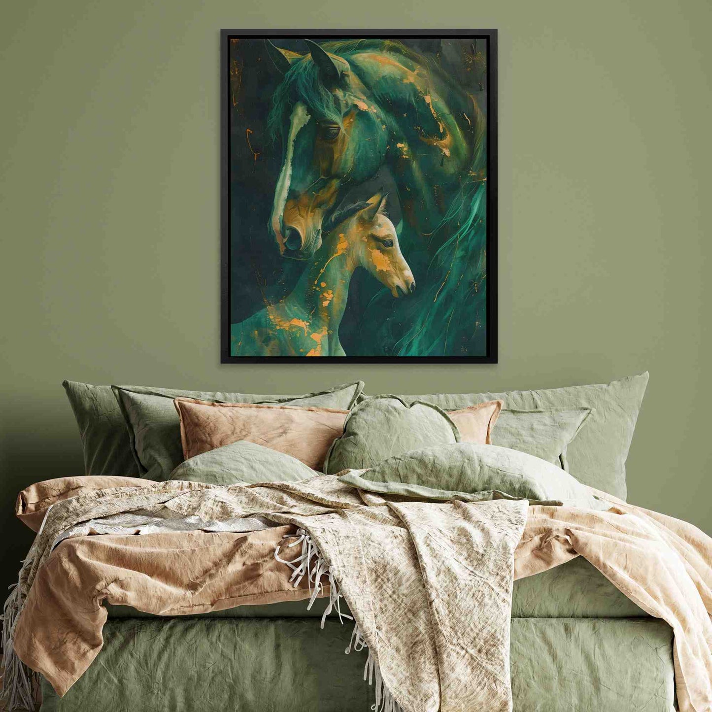 Family Bonding - Abstract Wall Art in Black Frame