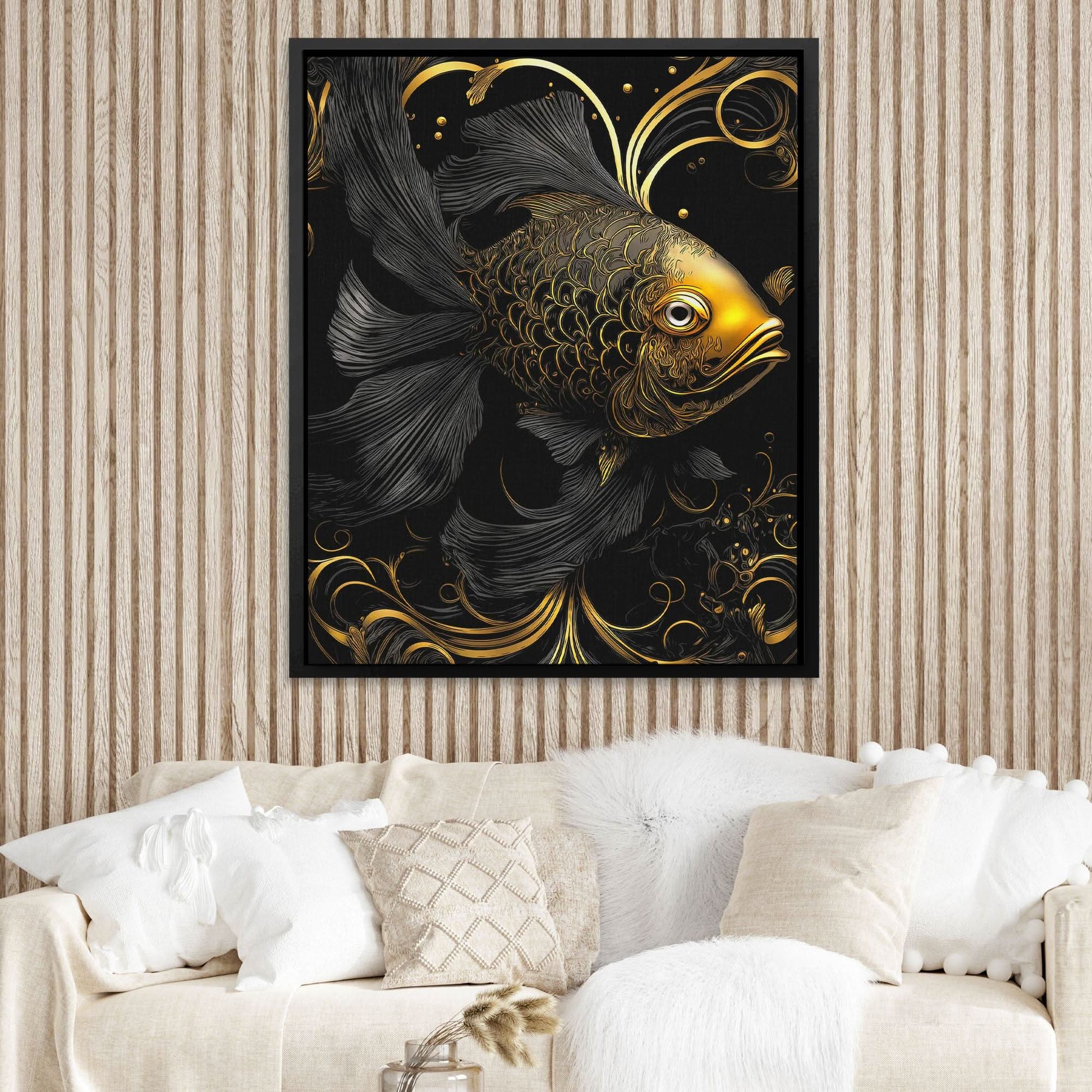 Fancy Fish - Fish Wall Art in Black Frame