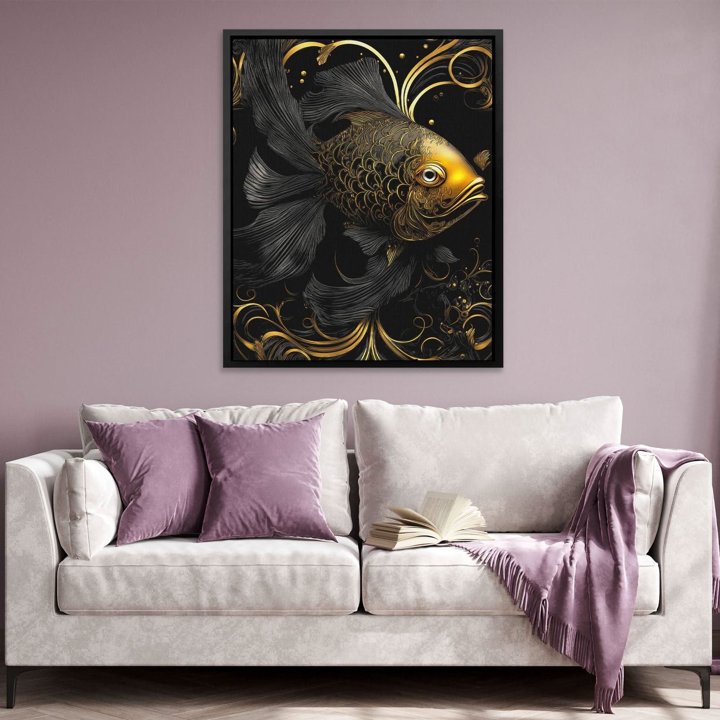 Fancy Fish - Wall Art in Black Frame