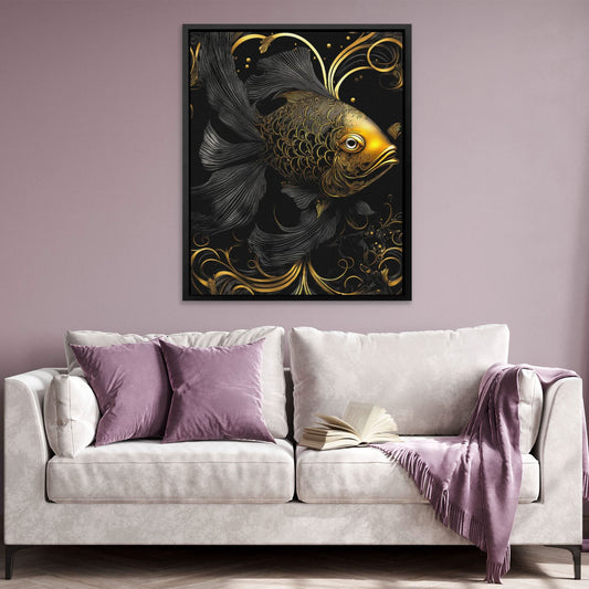 Fancy Fish - Wall Art in Black Frame