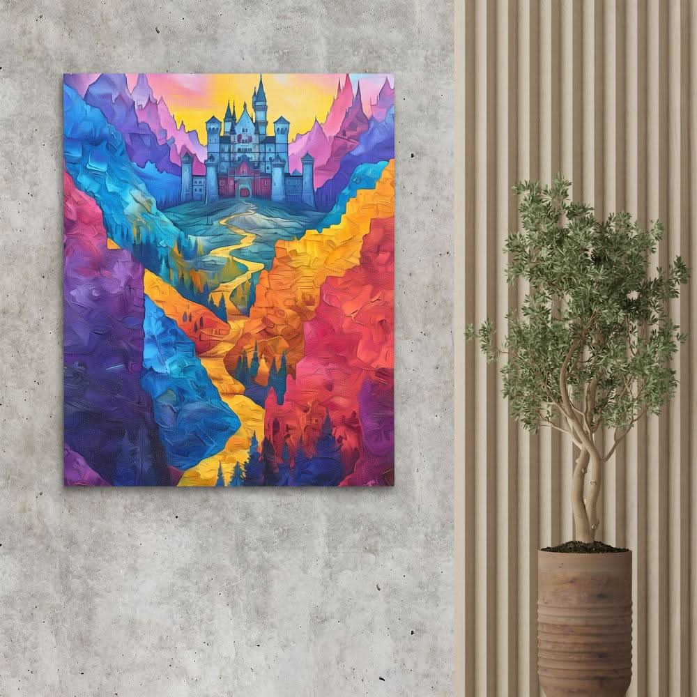 Fantasy Castle - Colorful Medieval Canvas Print