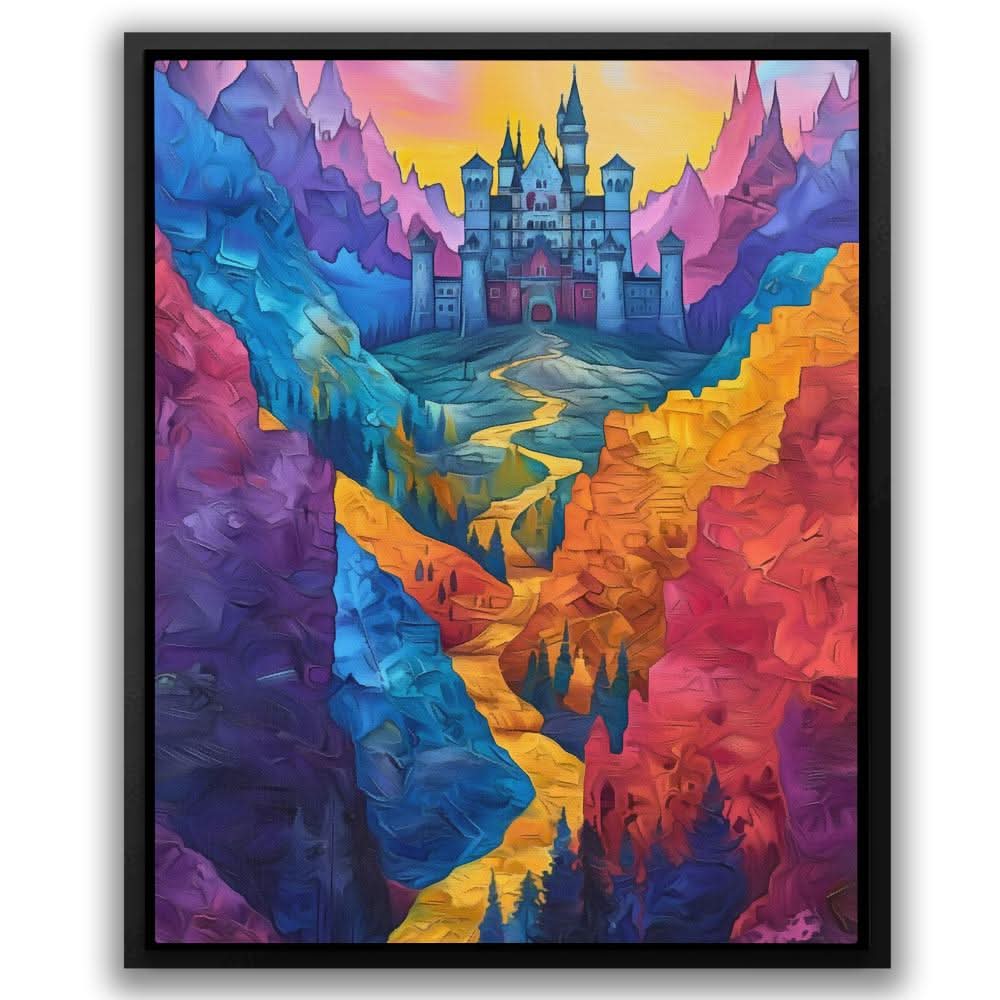 Fantasy Castle - Fantasy Wall Art in Black Frame