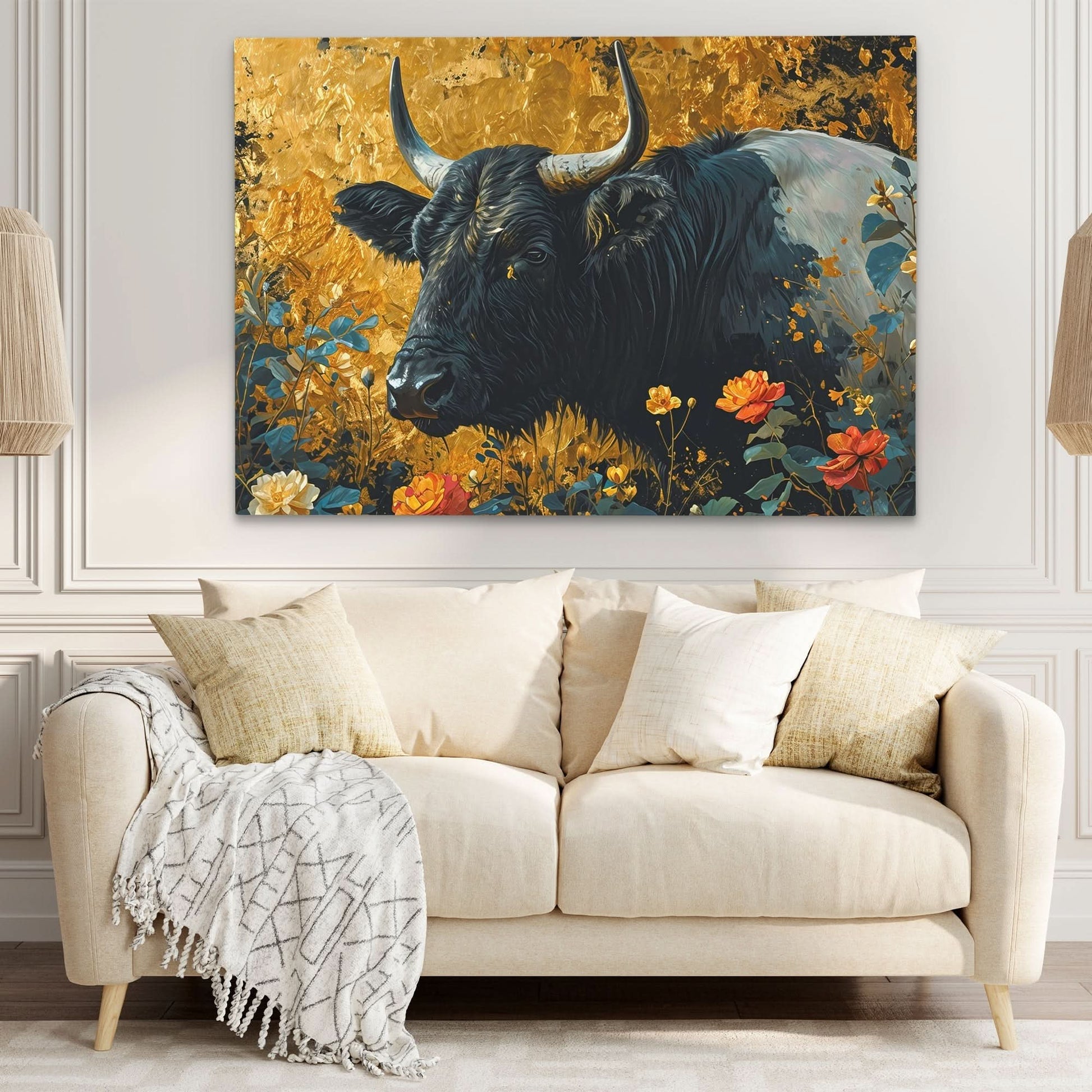 Farm Bull - Black Wall Art