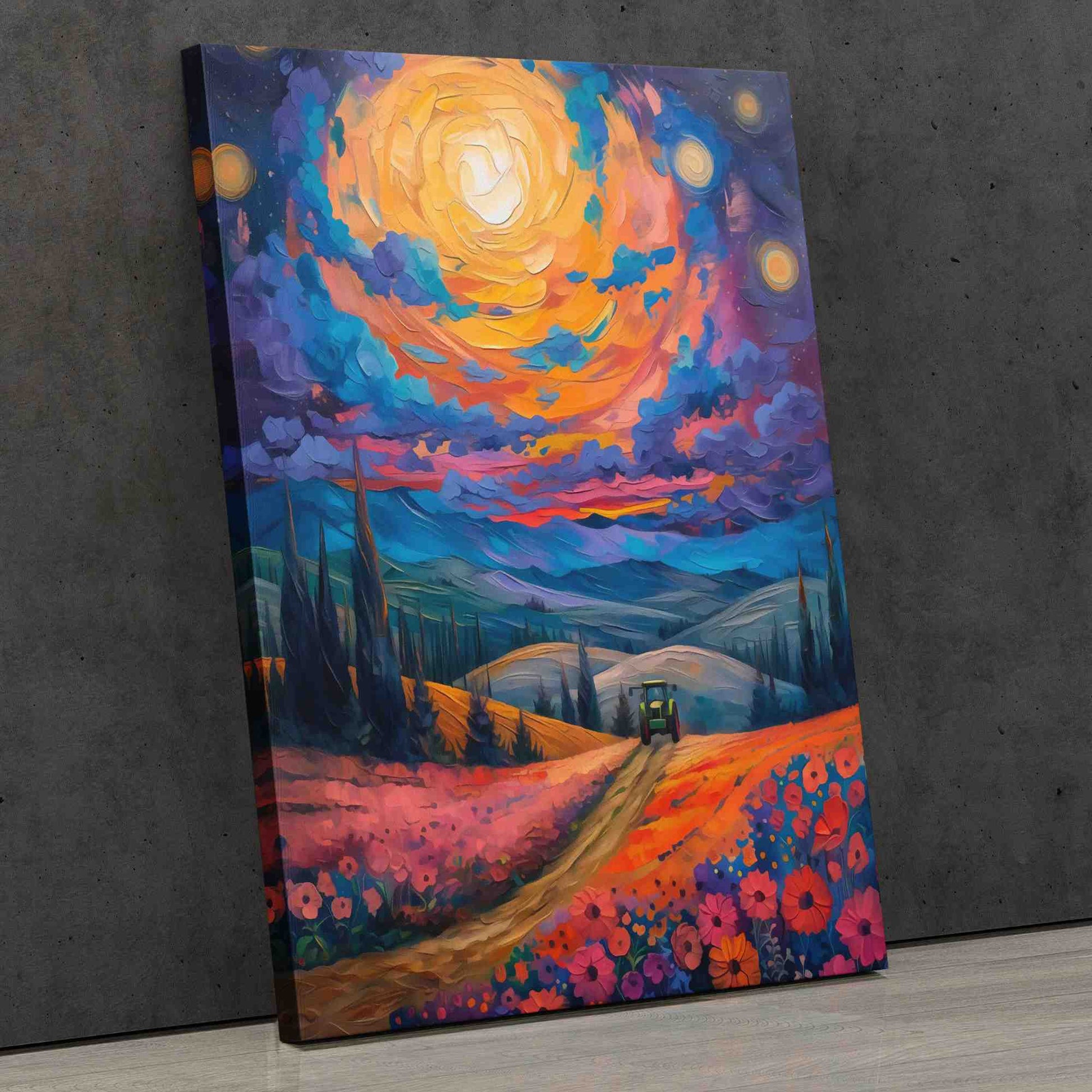 Farm Sunset - Colorful Wall Art