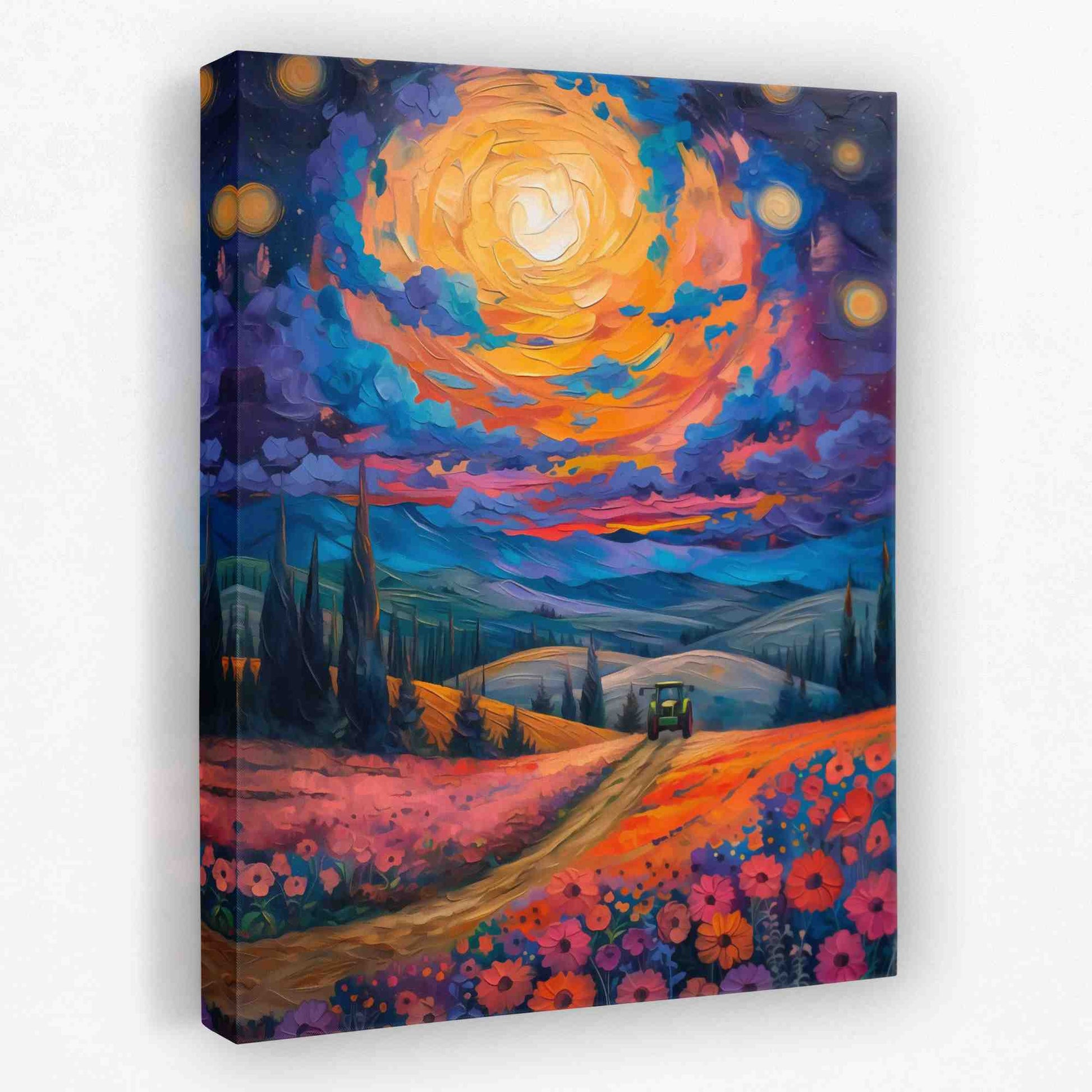 Farm Sunset - Country and Farm Canvas Wall Art